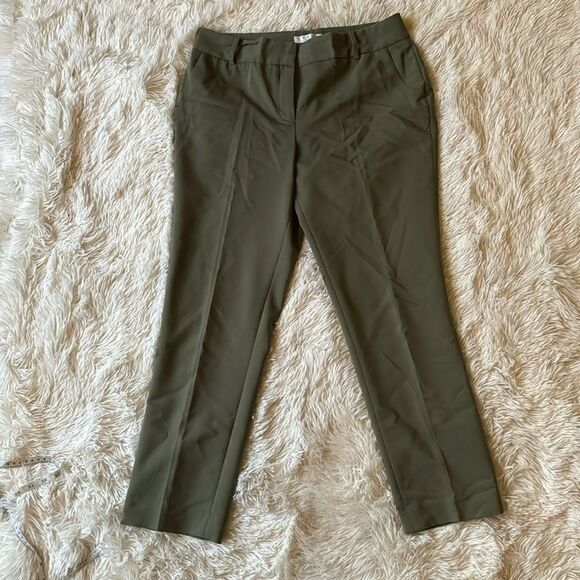 Chaus New York Green Stretch Ankle Cropped Pants Professional Size 10 - Picture 1 of 6